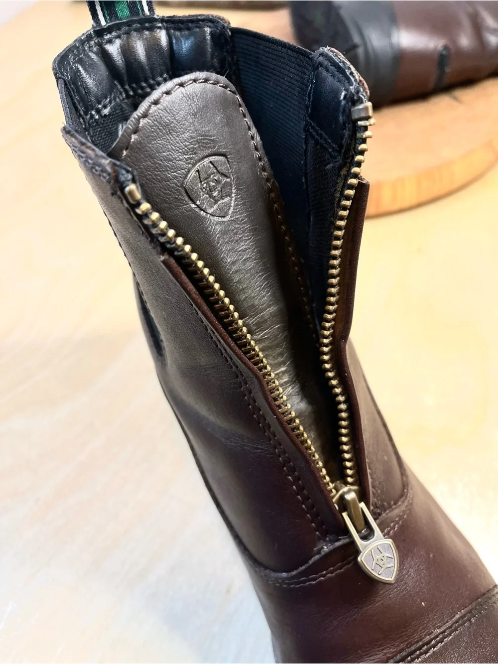 Ariat Brown Heritage Paddock Front Zip Boots Size 8B Leather Equestrian